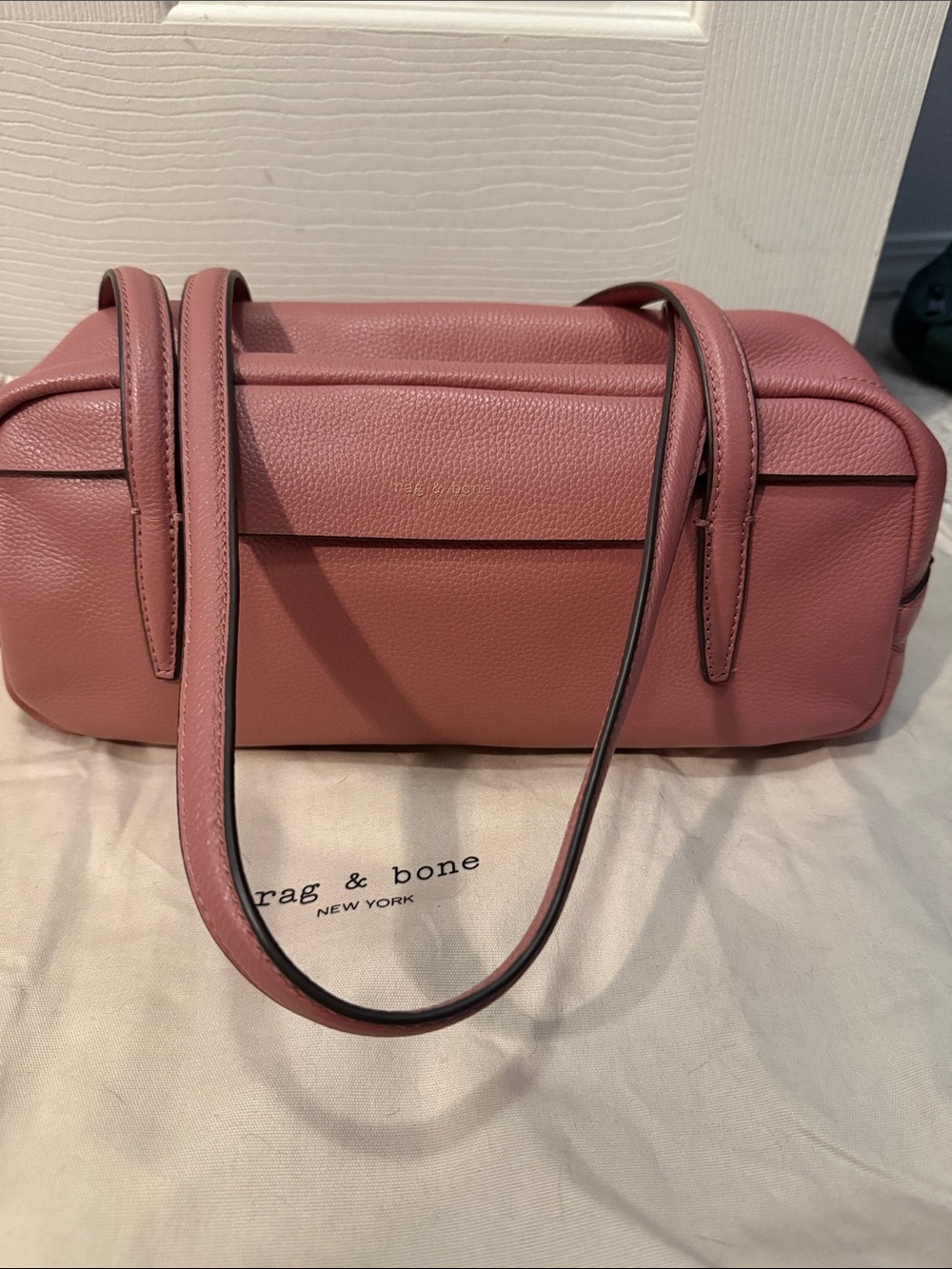 rag & bone Dusty Rose Pebbled Leather Shoulder Bag